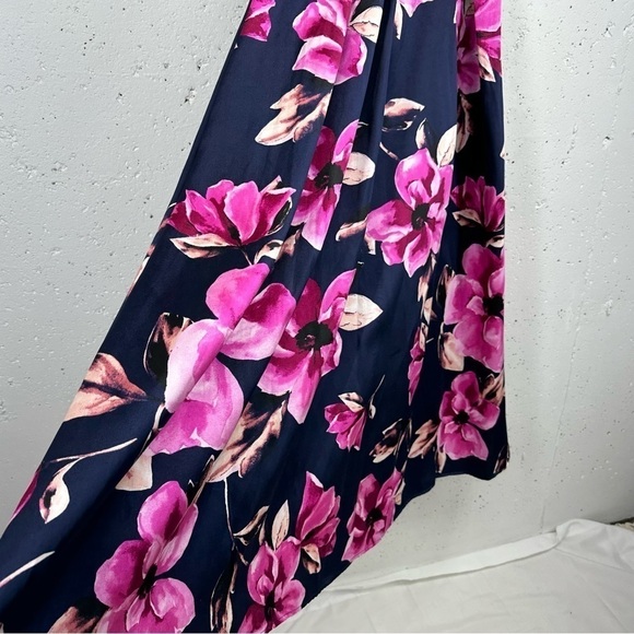 Speechless size 3 Navy Blue & Pink Floral FullMaxi Skirt NEW with tags - Picture 3 of 12